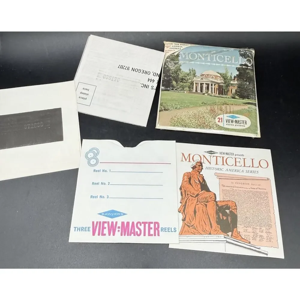 Sawyer's View-Master # A827 MONTICELLO, VIRGINIA Home of Thomas Jefferson